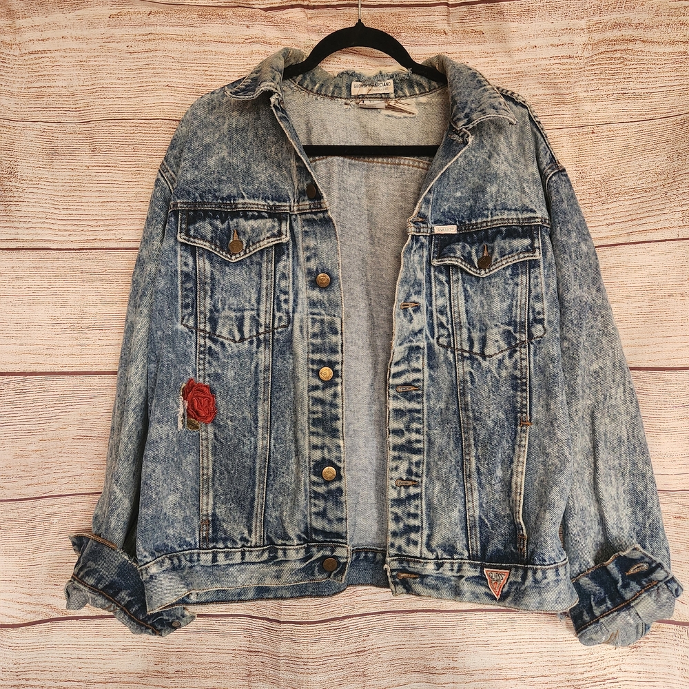 The Perfect 80's Grungy Boho Vintage Guess Georges Marciano Denim Jacket - XL